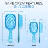 imageFHI Heat  UNbrush Detangling Brush Combo Pack  Original ampamp Mini UNbrush Hairbrush for All WetDry Hair Types  DuoFlex Anti Static Hair Brush Vented Detangler Brush for PainFree StylingSapphire Blue