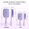 imageFHI Heat  UNbrush Detangling Brush Combo Pack  Original ampamp Mini UNbrush Hairbrush for All WetDry Hair Types  DuoFlex Anti Static Hair Brush Vented Detangler Brush for PainFree StylingLilac Light Purple