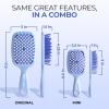 imageFHI Heat  UNbrush Detangling Brush Combo Pack  Original ampamp Mini UNbrush Hairbrush for All WetDry Hair Types  DuoFlex Anti Static Hair Brush Vented Detangler Brush for PainFree StylingPeriwinkle Light Blue