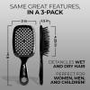 imageFHI Heat UNbrush Detangling Brush 3Pack Bundle  Hair Brush for All WetDry Hair Types  PainFree Detangler Brush wDuoFlex Anti Static Bristles  Lightweight Travel Hair Brush Original Black