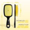 imageFHI Heat UNbrush Detangling Brush for PainFree Brushing on All Wet or Dry Hair Types  Durable DuoFlex AntiStatic Bristles Lightweight Handle Vented Hair BrushSunburst