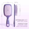 imageFHI Heat UNbrush Detangling Brush for PainFree Brushing on All Wet or Dry Hair Types  Durable DuoFlex AntiStatic Bristles Lightweight Handle Vented Hair BrushLavender Dark Purple