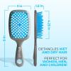 imageFHI Heat UNbrush Detangling Brush for PainFree Brushing on All Wet or Dry Hair Types  Durable DuoFlex AntiStatic Bristles Lightweight Handle Vented Hair BrushLight BlueGrey