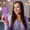 imageFHI Heat UNbrush Mini Detangler Brush for PainFree Brushing on All Wet or Dry Hair Types  Durable Duoflex AntiStatic Bristles Lightweight Handle Vented Mini Hair BrushAmethyst Lavender