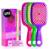imageFHI Heat UNbrush Detangling Brush 3Pack Bundle  Hair Brush for All WetDry Hair Types  PainFree Detangler Brush wDuoFlex Anti Static Bristles  Lightweight Travel Hair Brush Neon Collection