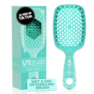 imageFHI Heat UNbrush Detangling Brush for PainFree Brushing on All Wet or Dry Hair Types  Durable DuoFlex AntiStatic Bristles Lightweight Handle Vented Hair BrushTurquoise Green