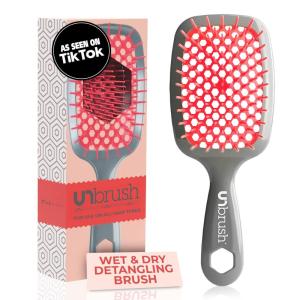 imageFHI Heat UNbrush Detangling Brush for PainFree Brushing on All Wet or Dry Hair Types  Durable DuoFlex AntiStatic Bristles Lightweight Handle Vented Hair BrushNordic Berry