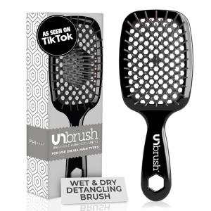 imageFHI Heat UNbrush Detangling Brush for PainFree Brushing on All Wet or Dry Hair Types  Durable DuoFlex AntiStatic Bristles Lightweight Handle Vented Hair BrushMoonlight Gray