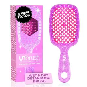 imageFHI Heat UNbrush Detangling Brush for PainFree Brushing on All Wet or Dry Hair Types  Durable DuoFlex AntiStatic Bristles Lightweight Handle Vented Hair BrushRose Quartz Pink