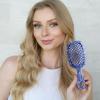 imageUNbrush Mini Holiday Hair Brush for PainFree Brushing On All WetDry Hair TypesFrosty Blue  Snowflakes