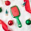 imageUNbrush Mini Holiday Hair Brush for PainFree Brushing On All WetDry Hair TypesHolly Green