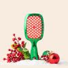imageUNbrush Mini Holiday Hair Brush for PainFree Brushing On All WetDry Hair TypesHolly Green