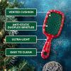 imageUNbrush Mini Holiday Hair Brush for PainFree Brushing On All WetDry Hair TypesSleigh Ride Red
