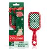imageUNbrush Mini Holiday Hair Brush for PainFree Brushing On All WetDry Hair TypesSleigh Ride Red