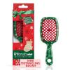 imageUNbrush Mini Holiday Hair Brush for PainFree Brushing On All WetDry Hair TypesSnowy Pine Green