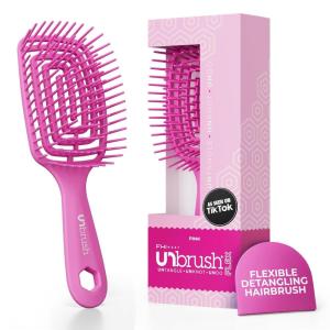 imageFHI Heat UNbrush Flex Detangling Brush  UltraFlexible PainFree Hair Brush Detangler with DuoFlex AntiStatic Bristles for Removing Tangles Massaging Scalp amp Faster Styling  PinkPink