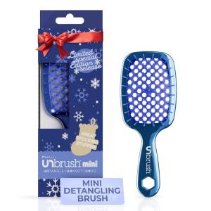 imageUNbrush Mini Holiday Hair Brush for PainFree Brushing On All WetDry Hair TypesIcicle Blue